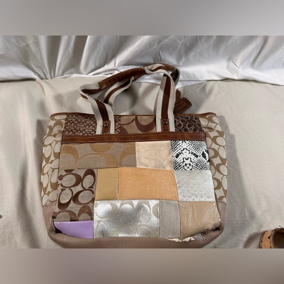 Coach Patchwork Vintage Brown Shoulder Bag Set Of 3 Rough Condition Y2K 90s 2000 - Picture 8 of 16